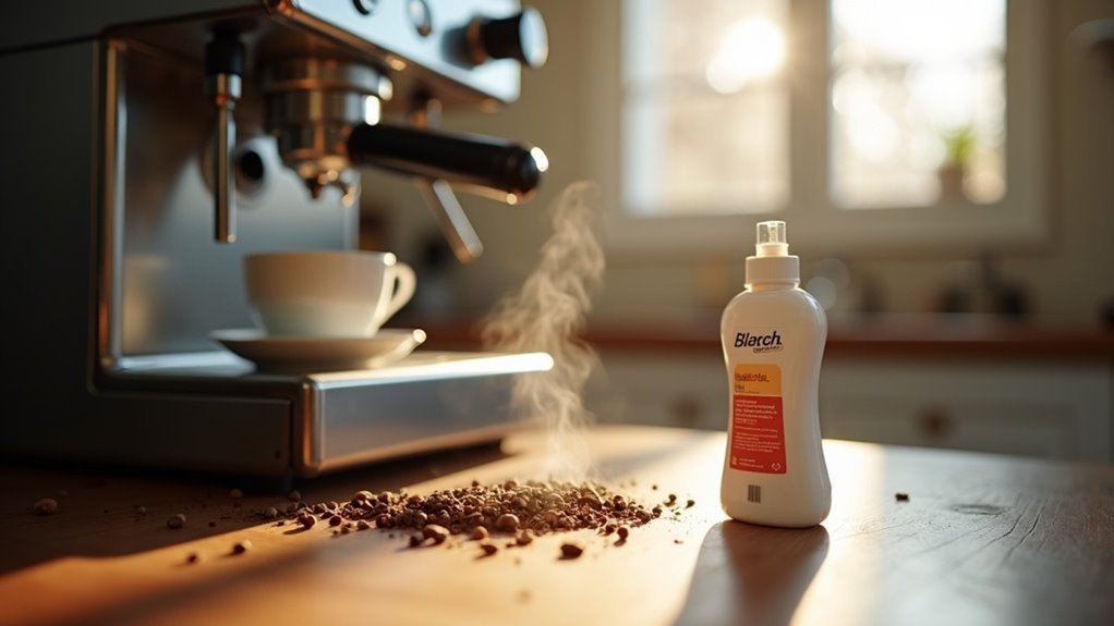 bleach damages coffee equipment