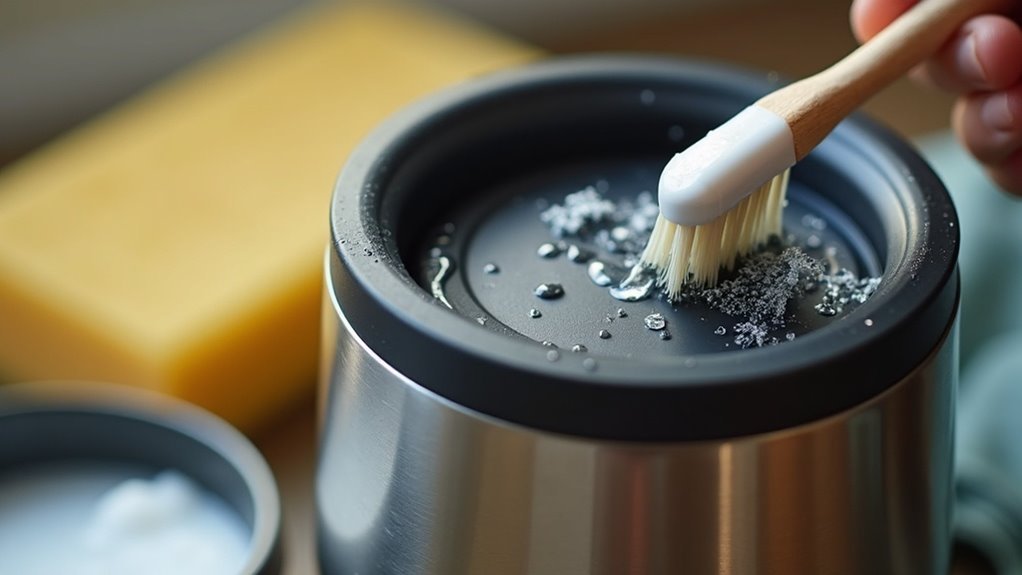 clean travel mug lid