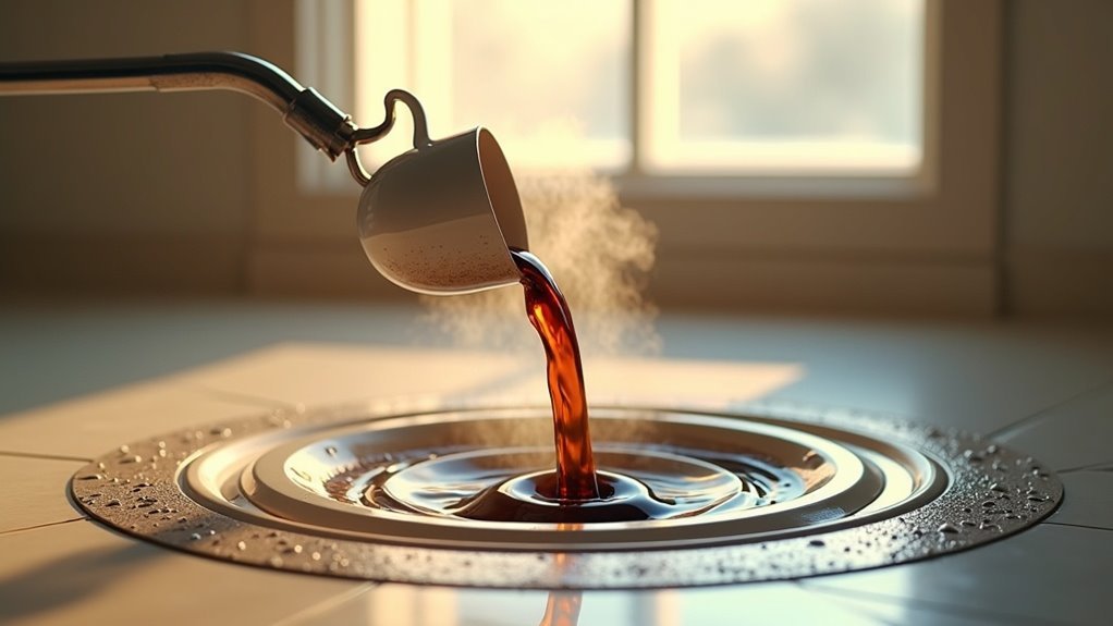 coffee grounds in drain