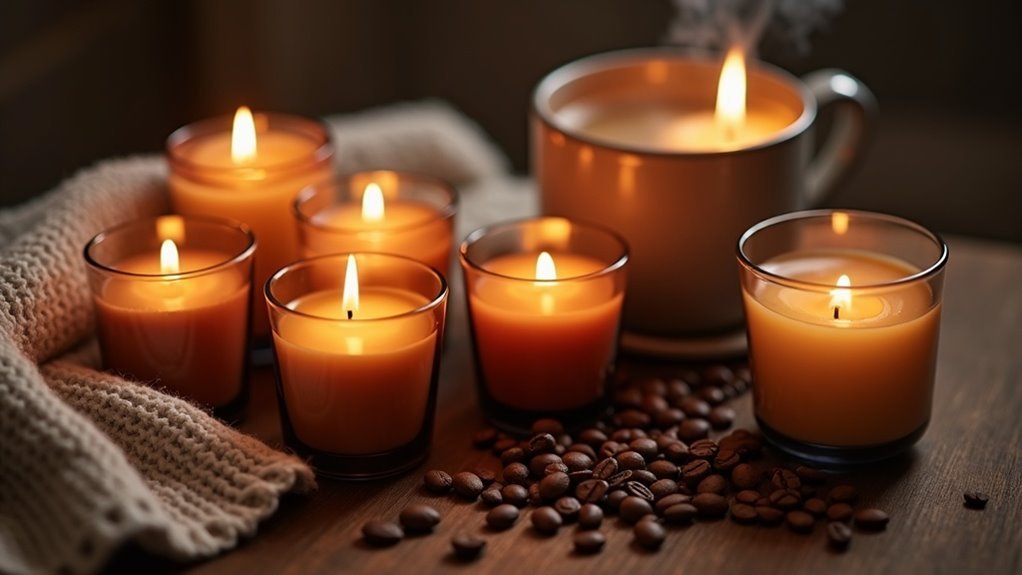 cozy coffee scented candles