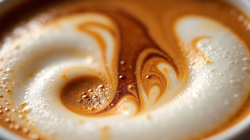 espresso mixing with milk