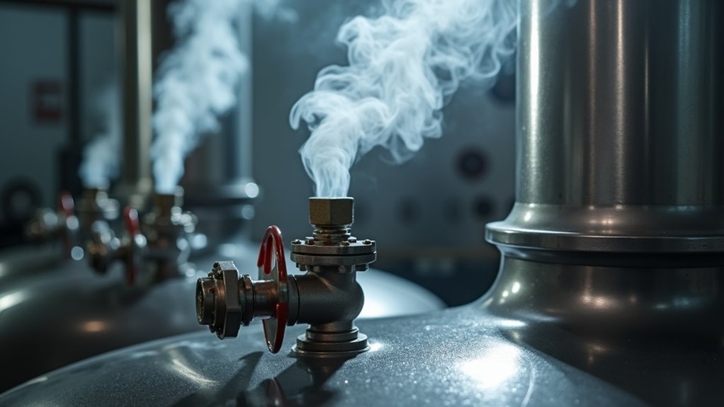 steam decreases boiler pressure